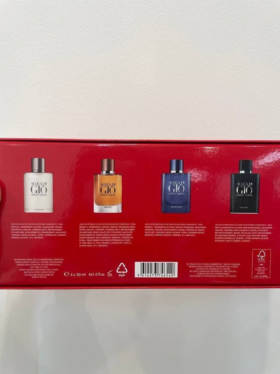 Giorgio Armani ACQUA DI GIO Set 4IN1 Red Box Set 4×30ml Fandi Perfume