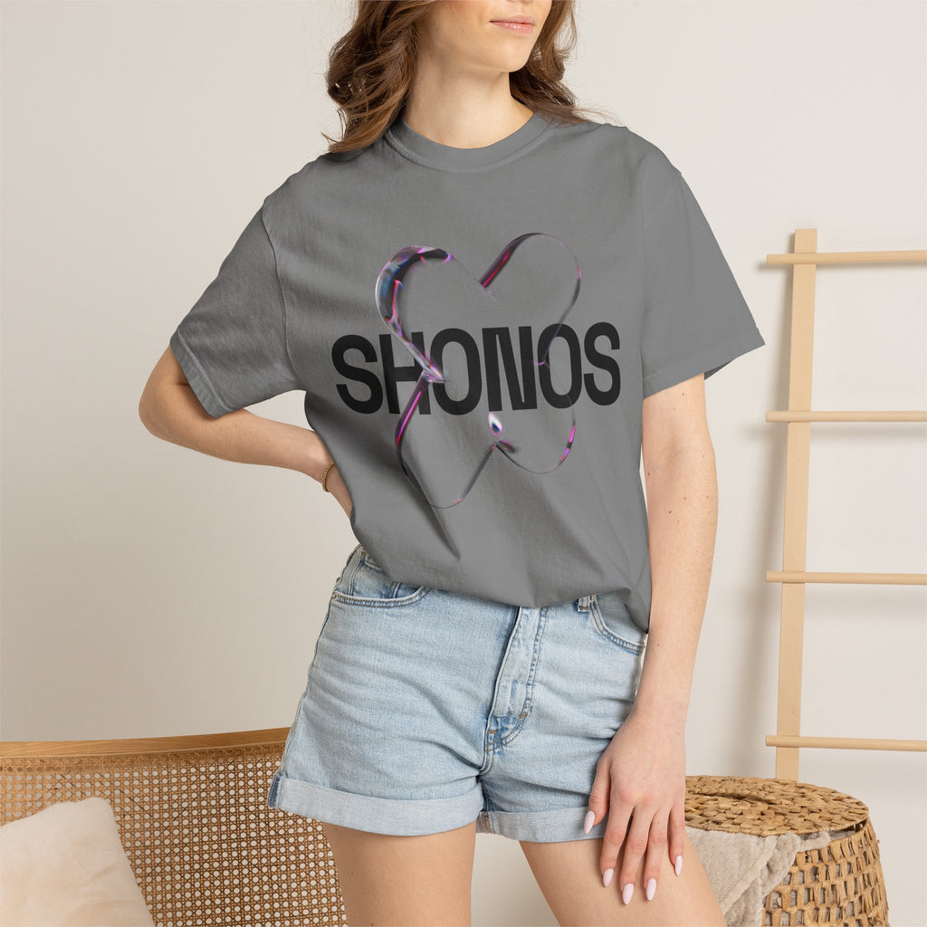 SHONOS Logo T‑Shirt — Minimal Heart Logo Graphic Tee Printify