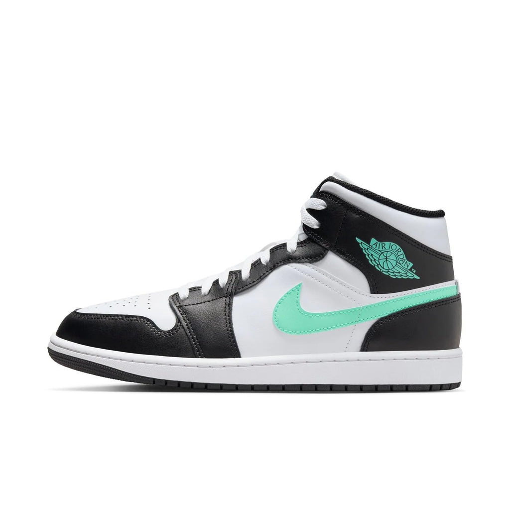 Jordan Nike Air 1 Mid Mens Shoes White/Green Glow-Black DQ8426 103 - Size 11.5 EasyOptionXY