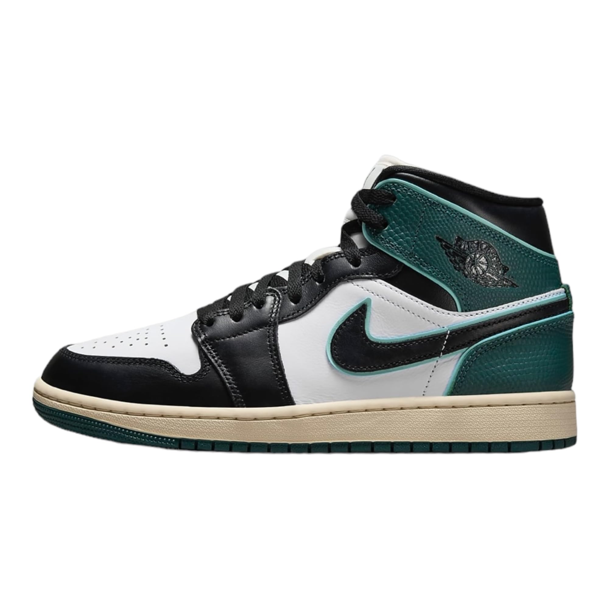Jordan Nike Air 1 Mid Womens White/Black-Light Dew FQ7818-100 9 EasyOptionXY