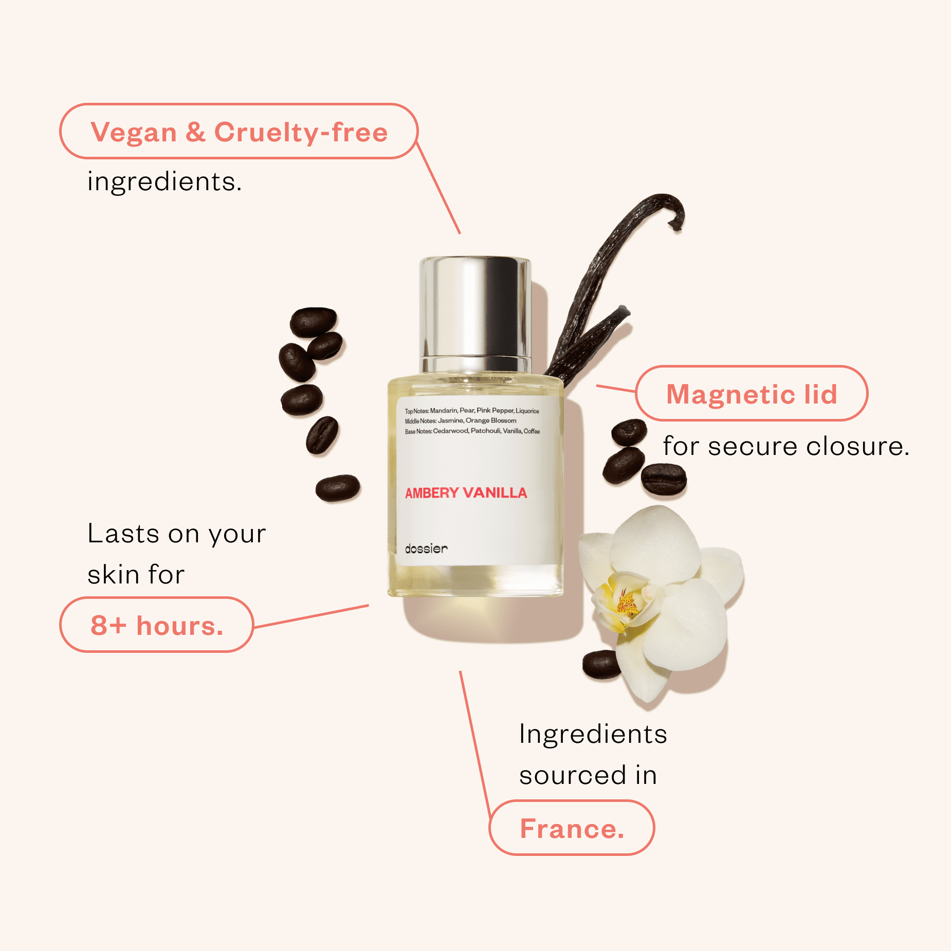 Dossier Ambery Vanilla Eau de Parfum for Women, 50ml / 1.7 oz Fandi Perfume