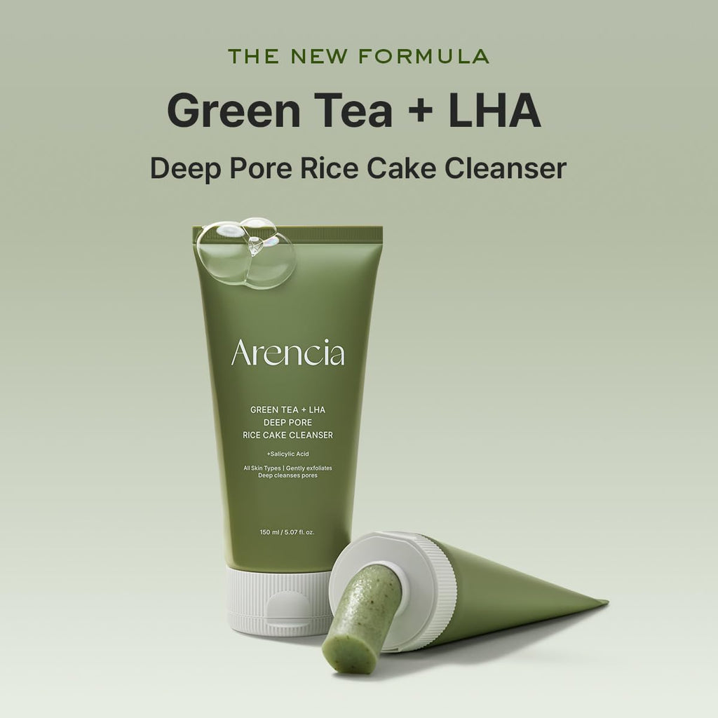Arencia Green Tea + LHA Deep Pore Rice Cake Cleanser AsiaBeautyMall