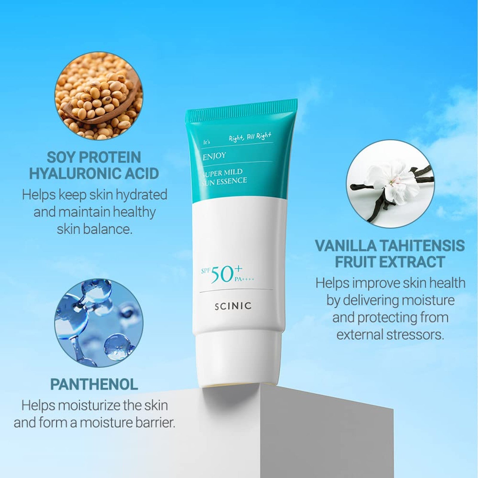 SCINIC Enjoy Super Mild Sun Essence SPF 50+ PA++++ AsiaBeautyMall