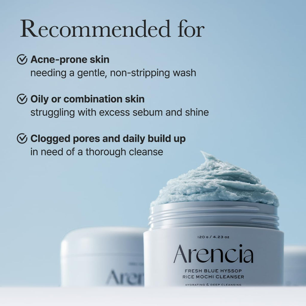Arencia Fresh Blue Hyssop Rice Mochi Cleanser AsiaBeautyMall
