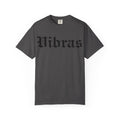 Vibras Gothic Script T-Shirt | Vintage Black Graphic Tee Printify