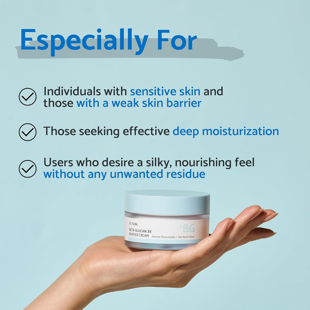 IUNIK Beta-Glucan 3X Barrier Cream AsiaBeautyMall