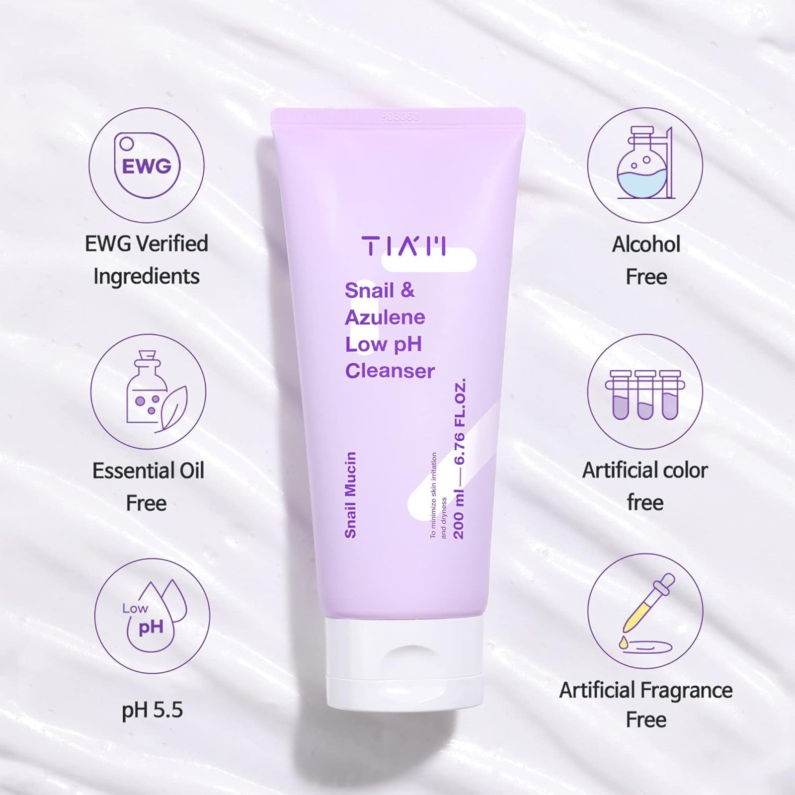 TIA'M Snail & Azulene Low pH Cleanser AsiaBeautyMall