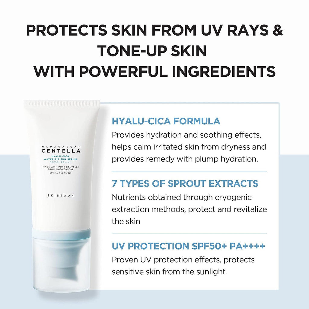 SKIN1004 Madagascar Centella Hyalu-Cica Water-Fit Sun Serum SPF50+ PA++++ (2-Pack) AsiaBeautyMall