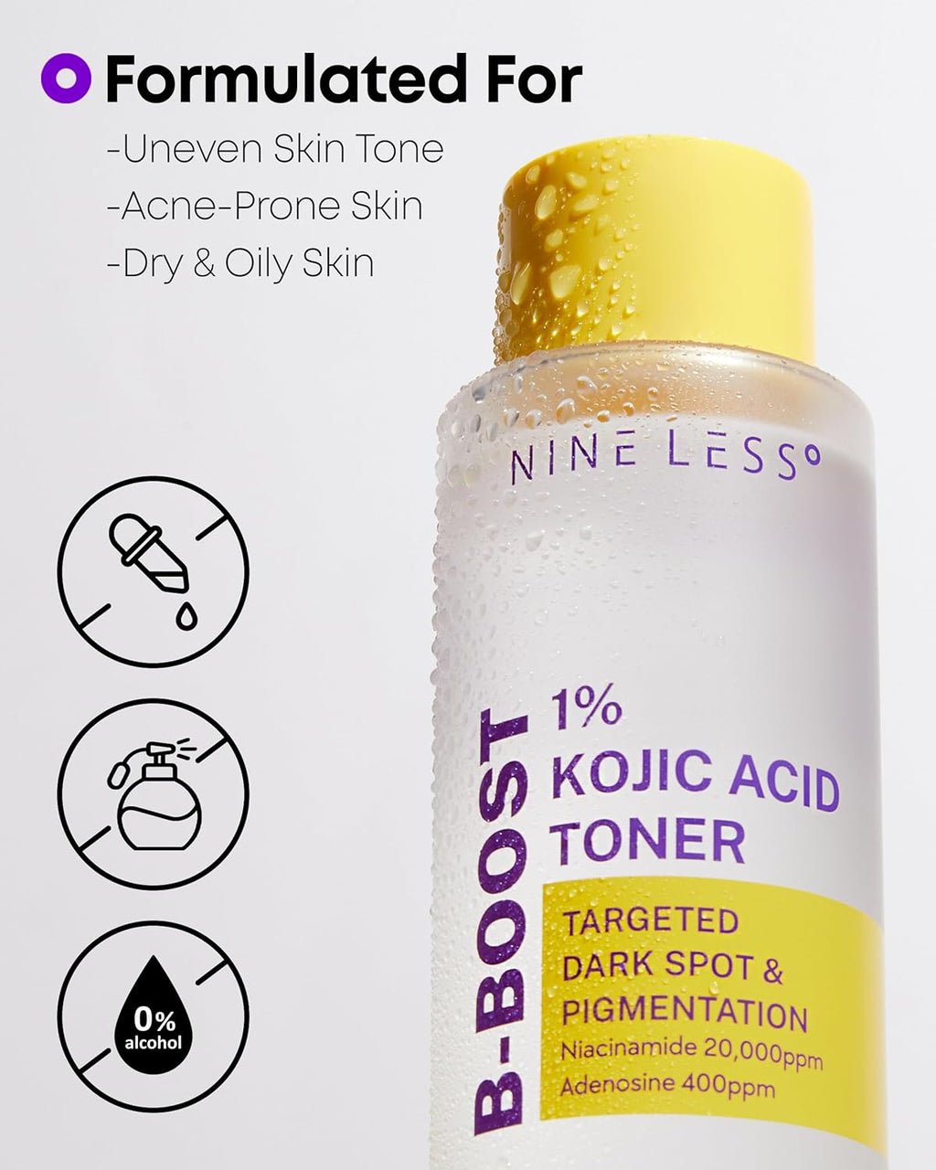 NINELESS B-Boost 1% Kojic Acid Toner AsiaBeautyMall