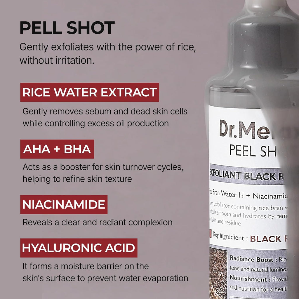 Dr. Melaxin Peel Shot Exfoliant Black Rice Ampoule AsiaBeautyMall