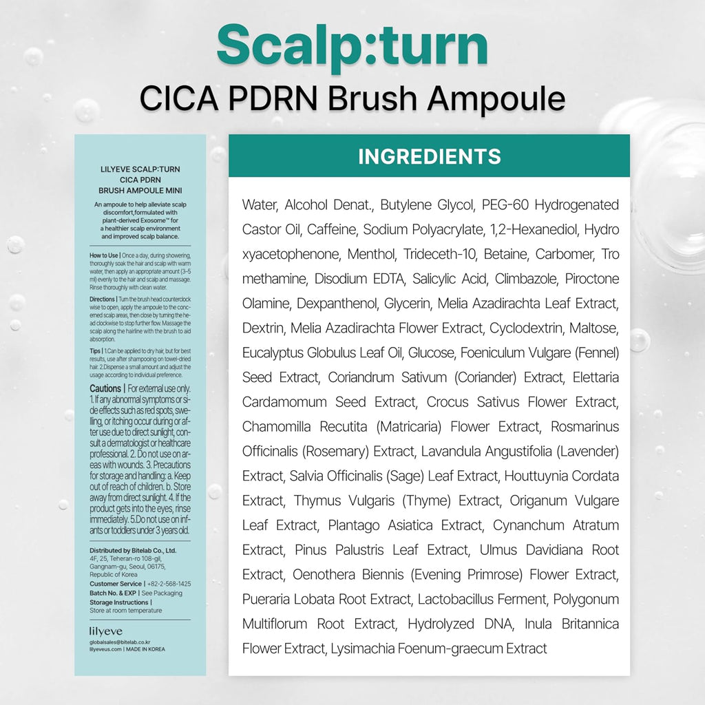 Lilyeve Scalp:Turn CICA PDRN Brush Ampoule AsiaBeautyMall