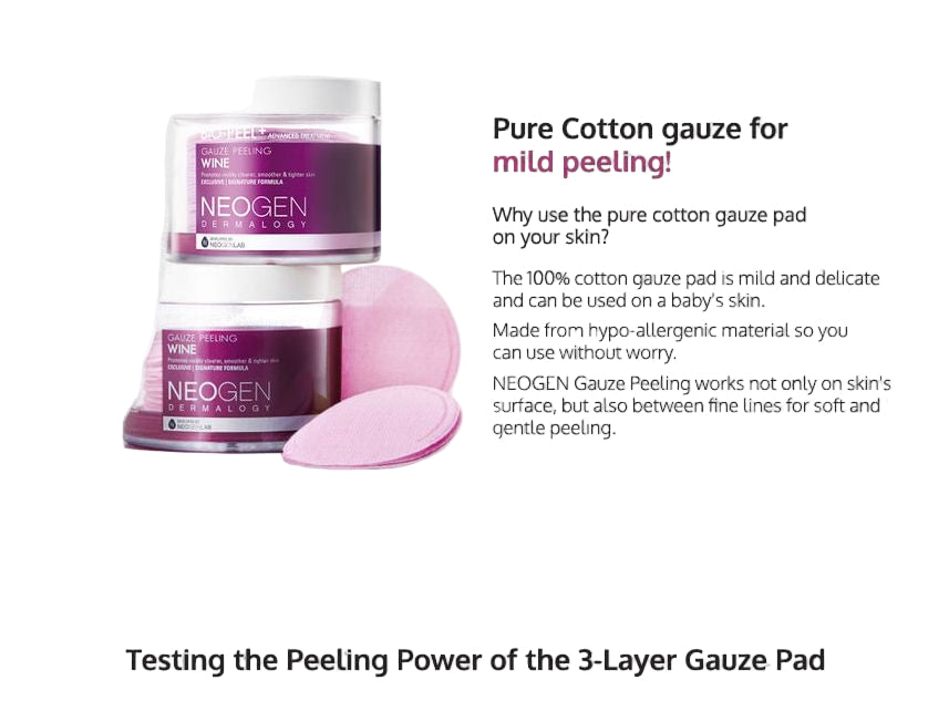 NEOGEN Dermalogy Bio-Peel Gauze Peeling Wine AsiaBeautyMall