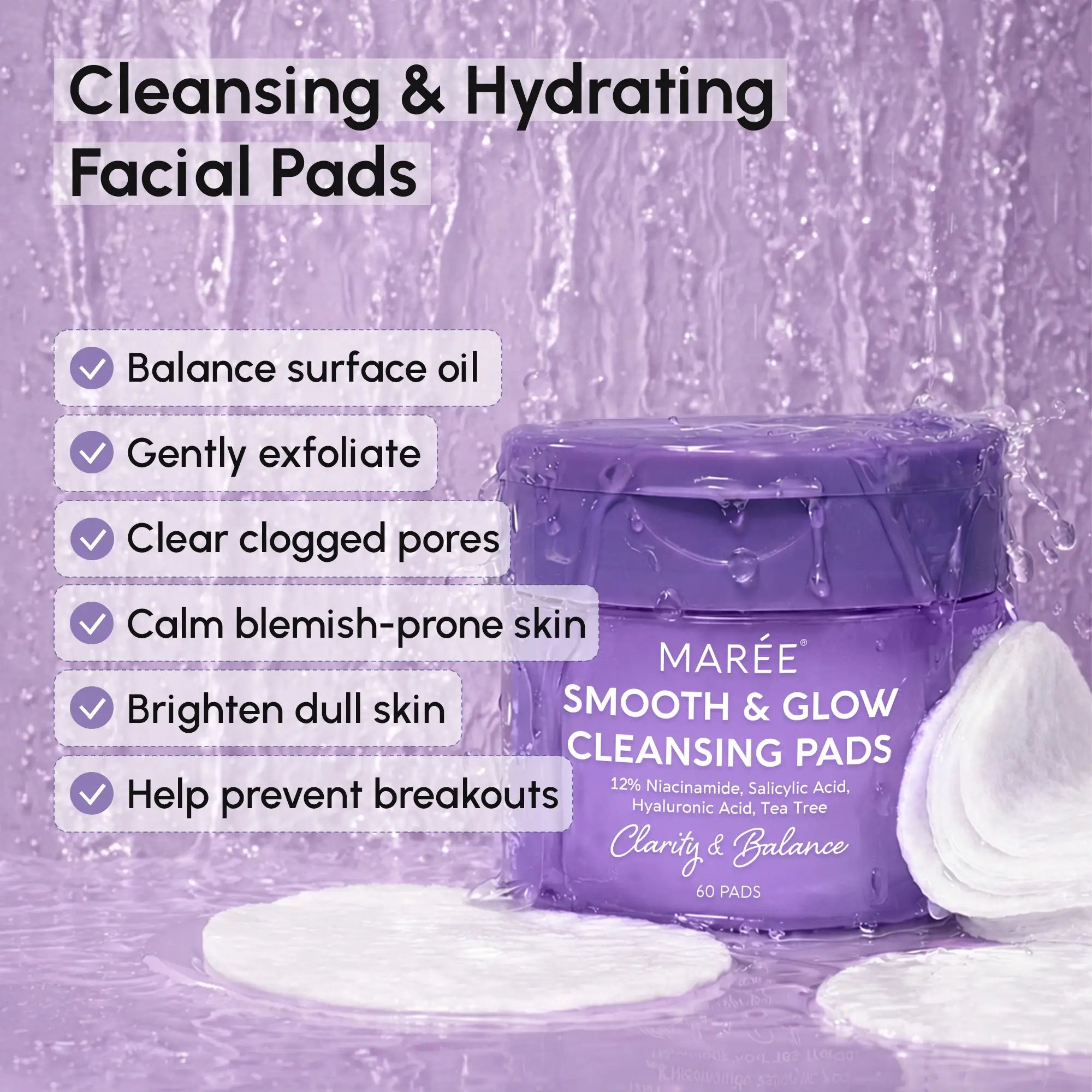 12% Niacinamide Smooth & Glow Pads Maree