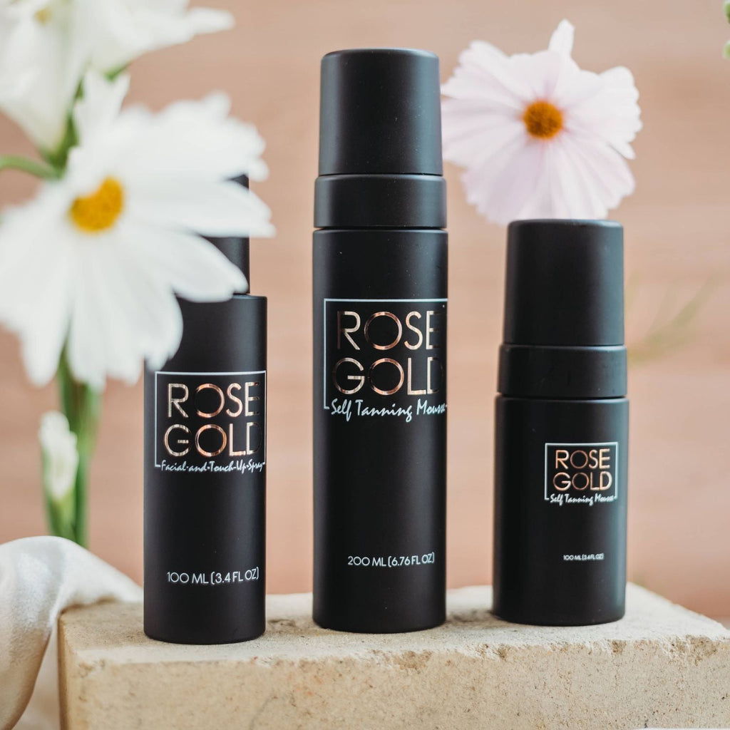 Face & Body Self Tanning Bundle — Complete Glow Collection Rose Gold Sunless