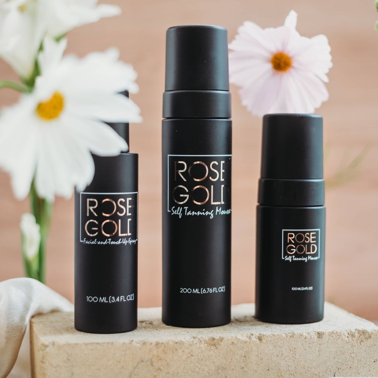 Face & Body Self Tanning Bundle — Complete Glow Collection Rose Gold Sunless
