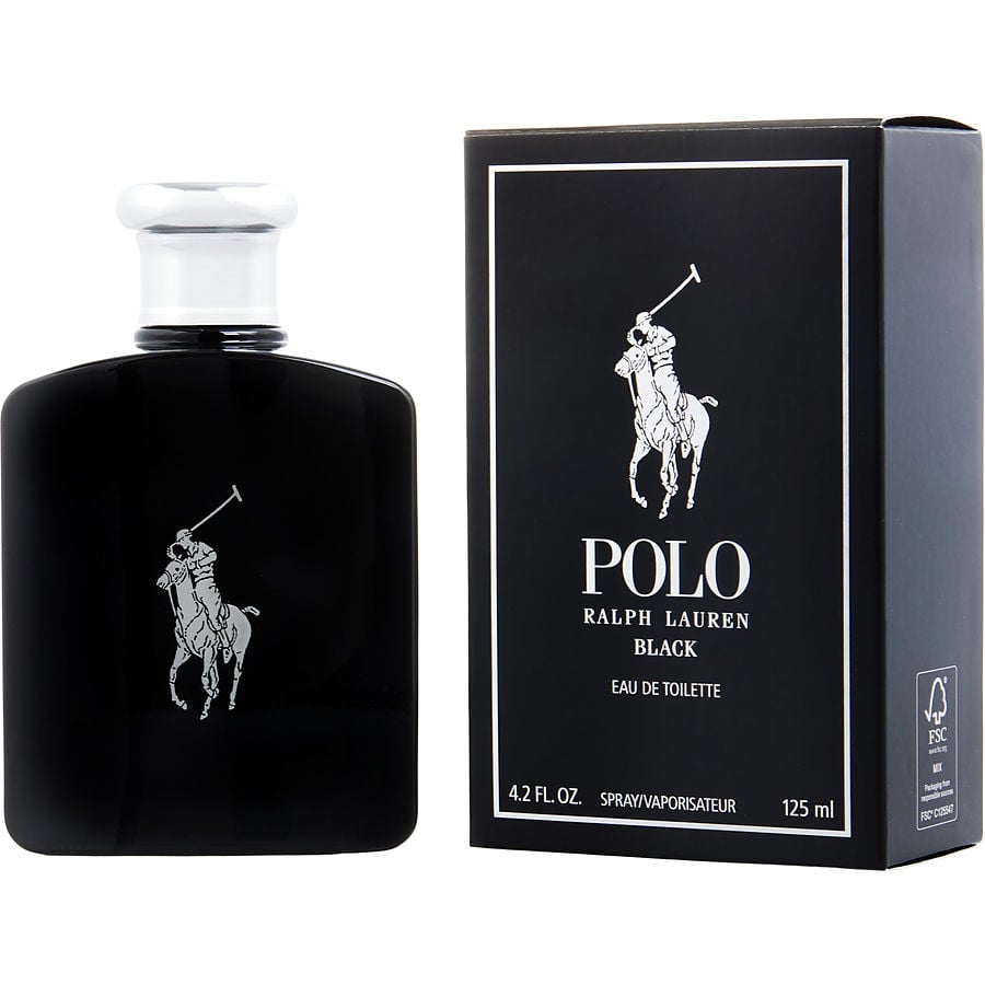 Ralph Lauren Polo Black Eau de Toilette Spray for Men, 4.2 oz Fandi Perfume