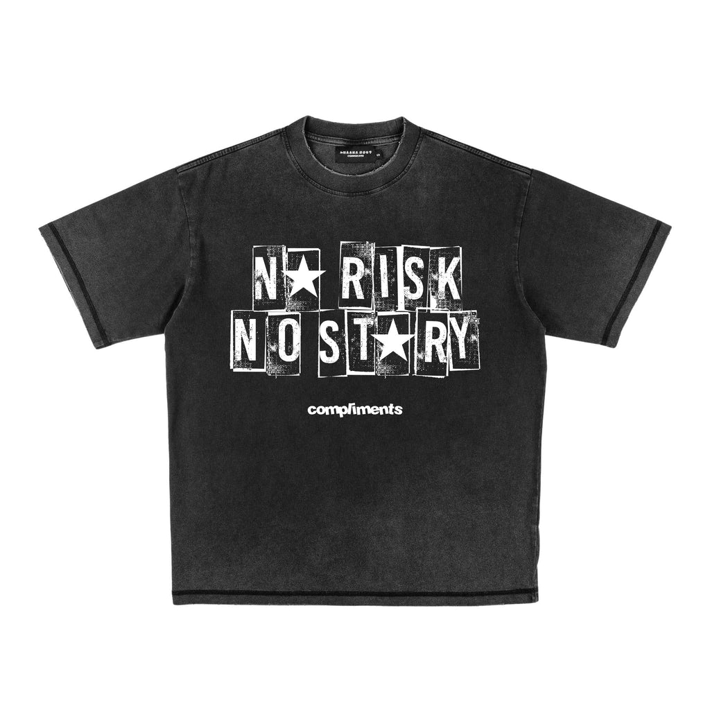 Compliments No Risk, No Story Black Vintage Tee Common Hype