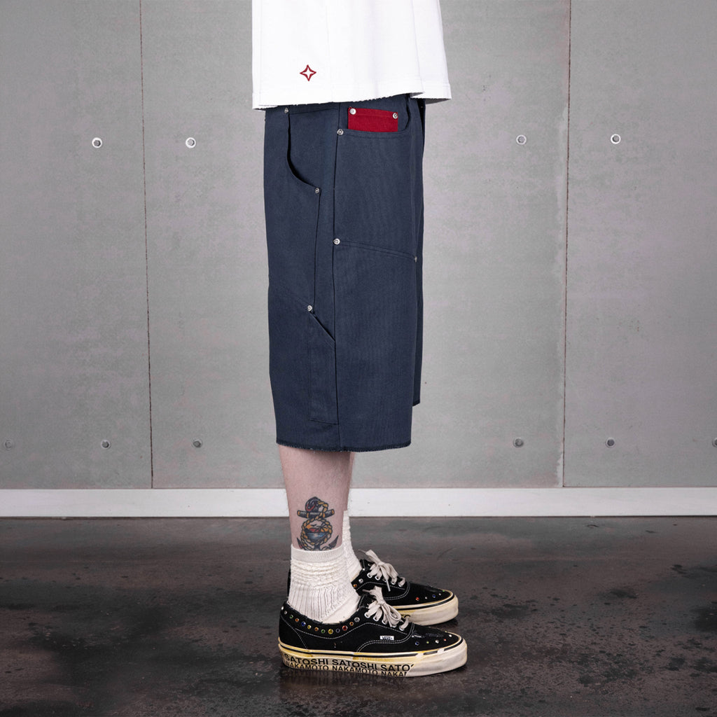 Commons Double Knee Canvas Short Navy Common Hype