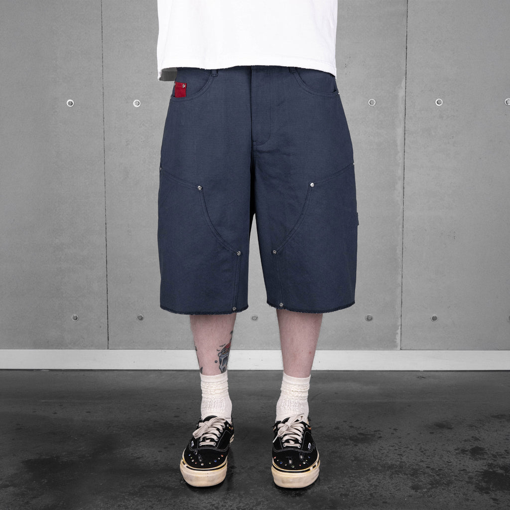 Commons Double Knee Canvas Short Navy Common Hype