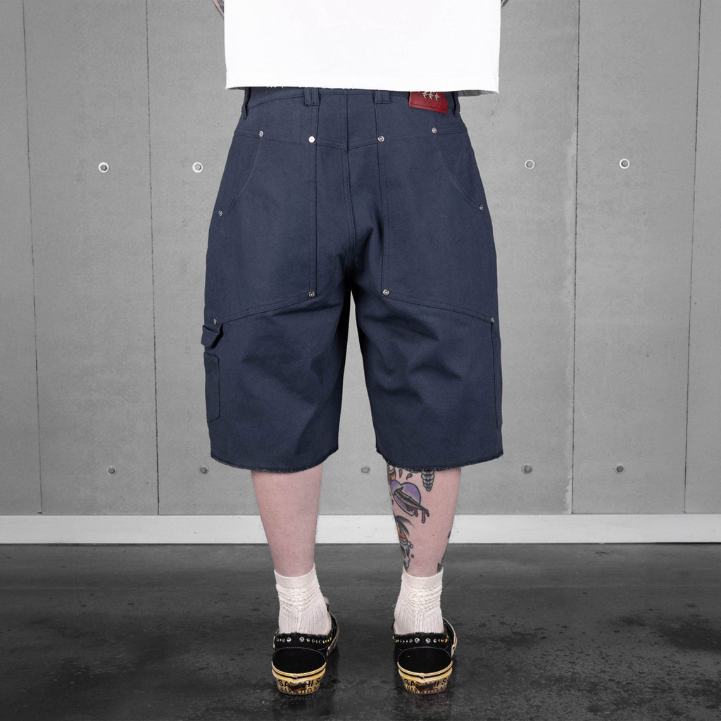 Commons Double Knee Canvas Short Navy Common Hype