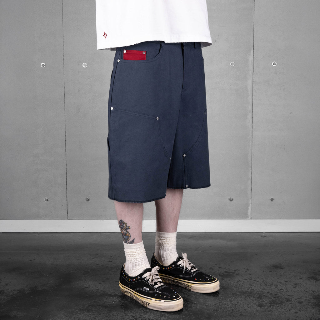 Commons Double Knee Canvas Short Navy Common Hype