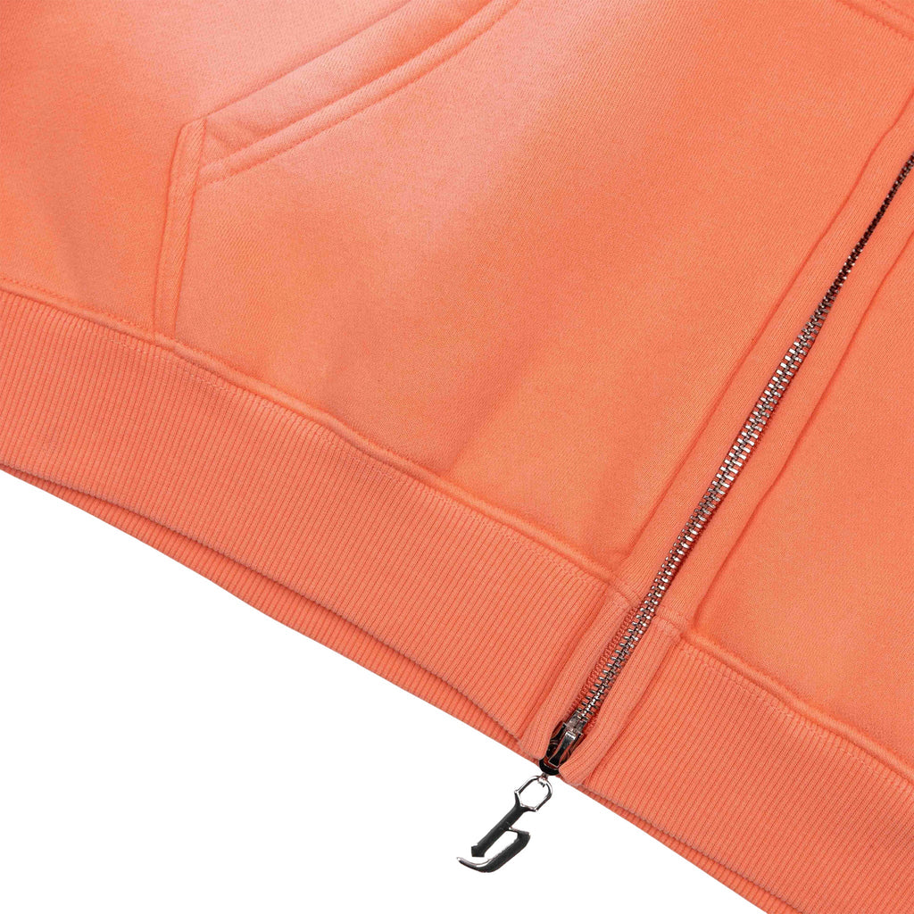 Common Hype Cropped Fleece Zip Up Hoodie Salmon Common Hype