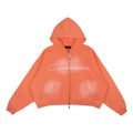 Common Hype Cropped Fleece Zip Up Hoodie Salmon Common Hype