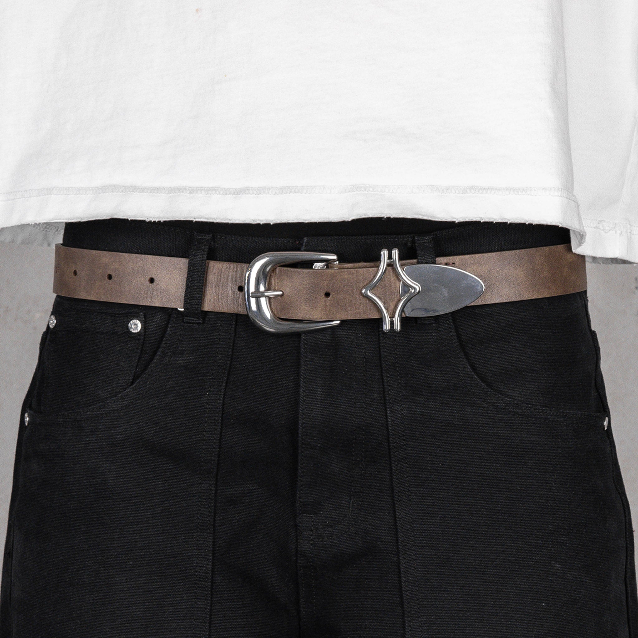 Commons Studios Outlaw Leather Belt Tobacco Common Hype