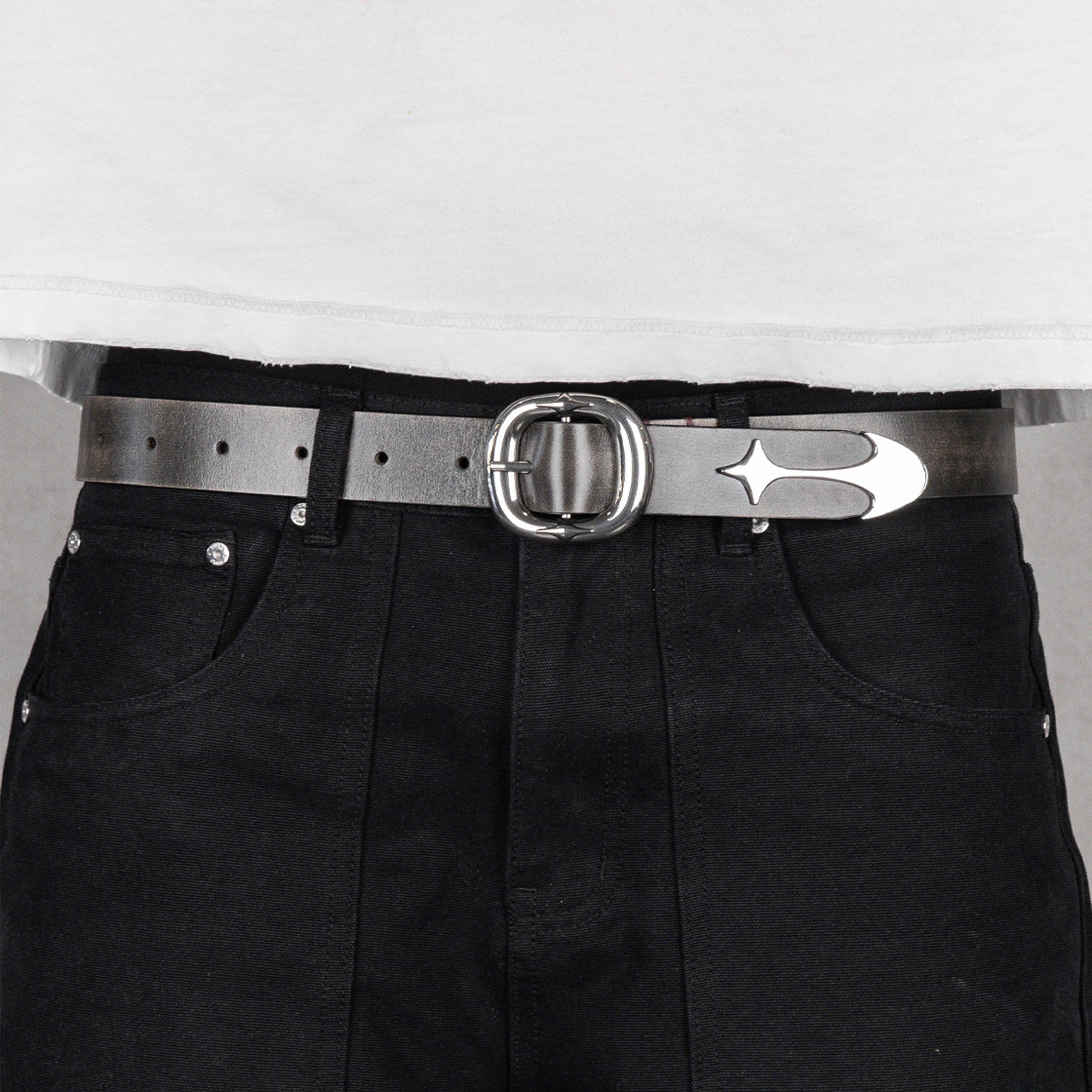 Commons Studios Starslinger Leather Belt Smoke Common Hype