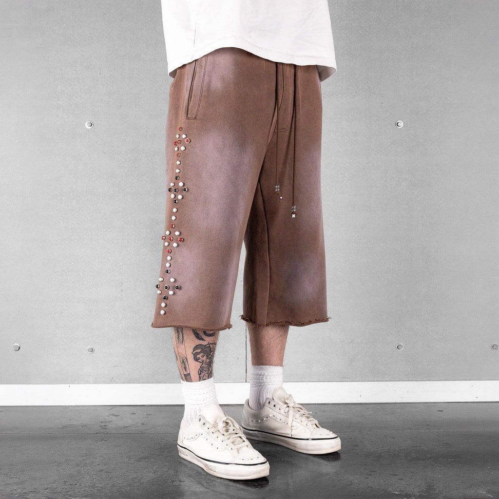 Commons Red Rivet Sweatshort Vintage Brown Common Hype