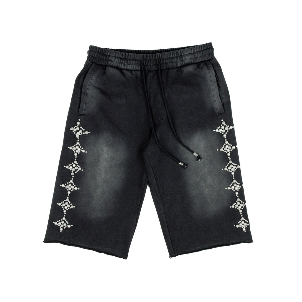 Commons Pearled Star Sweatshort Vintage Black Common Hype