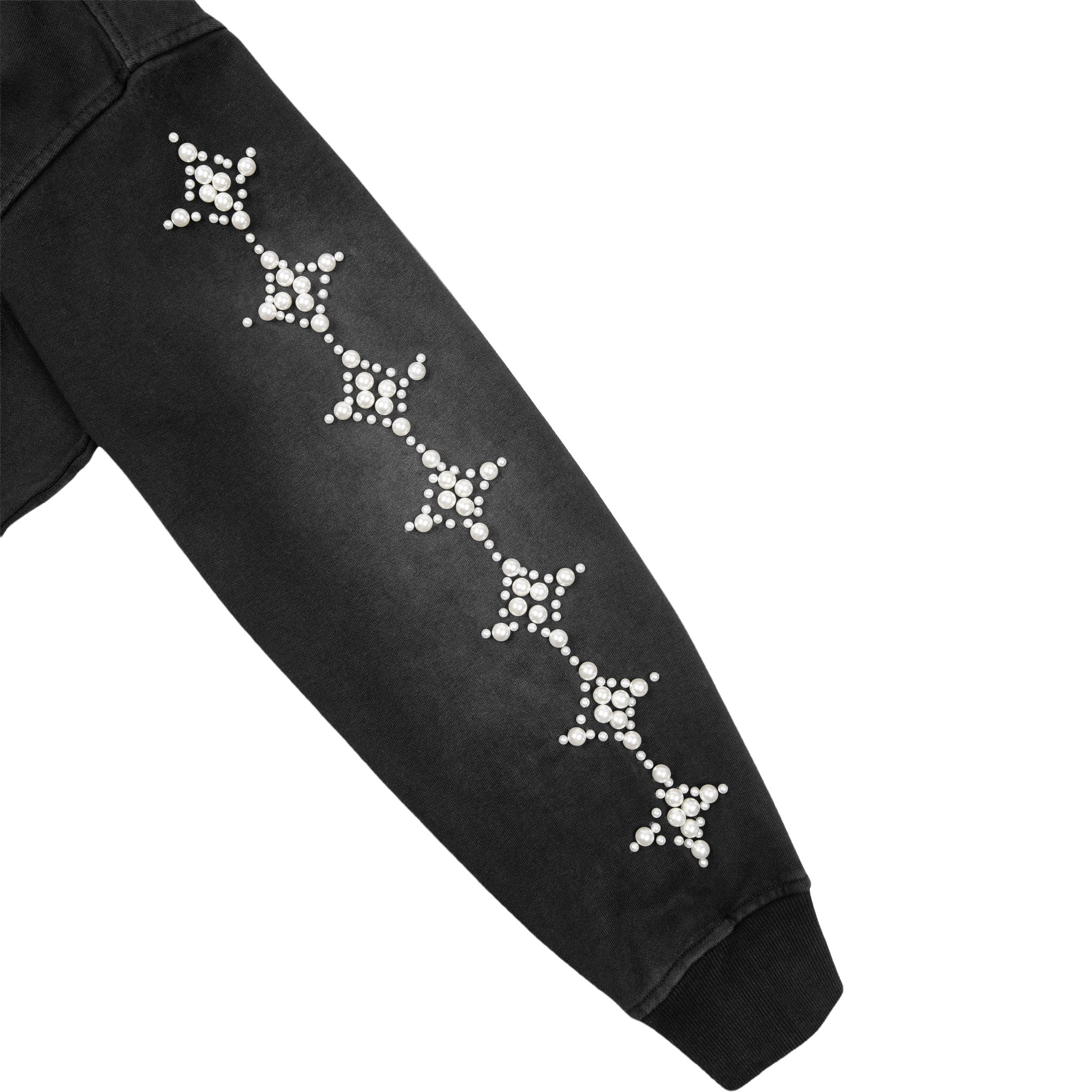 Commons Pearled Star Hoodie Vintage Black Common Hype