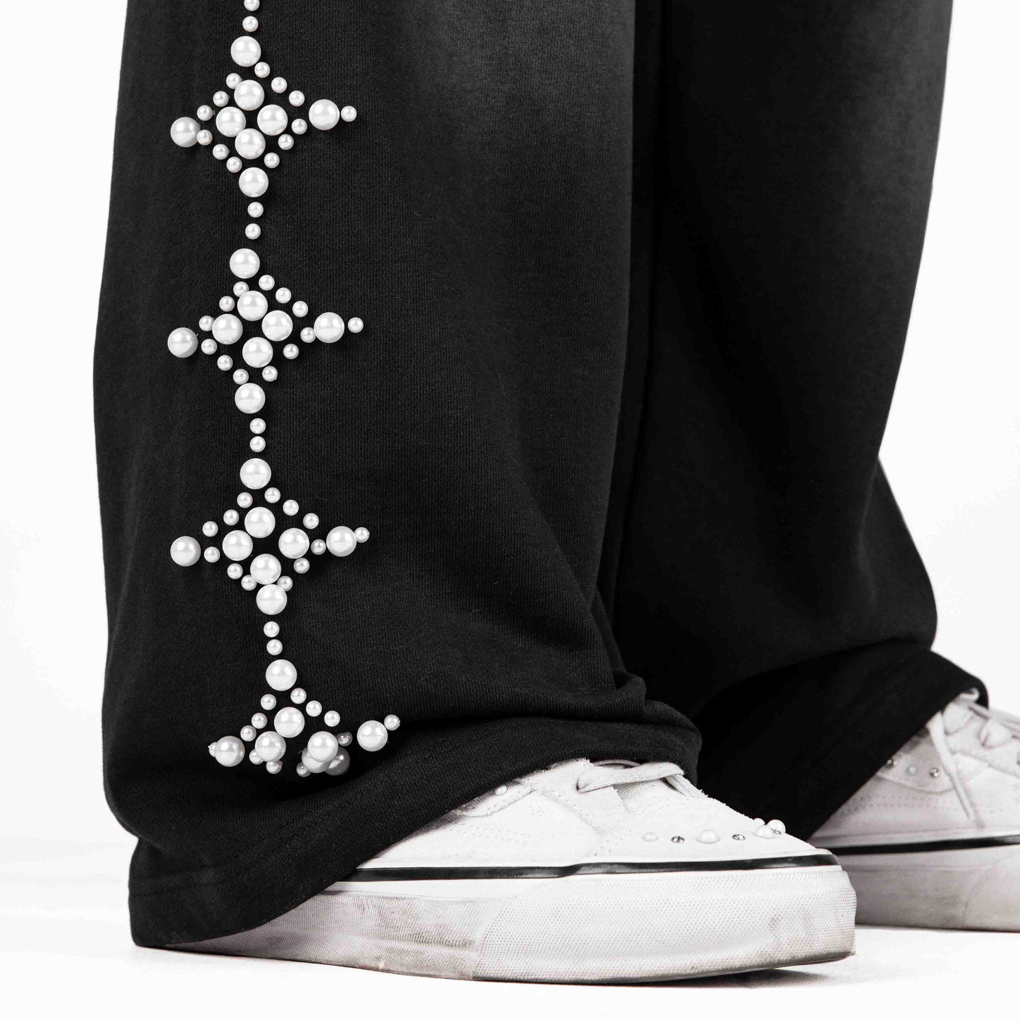 Commons Pearled Star Sweatpants Black Common Hype