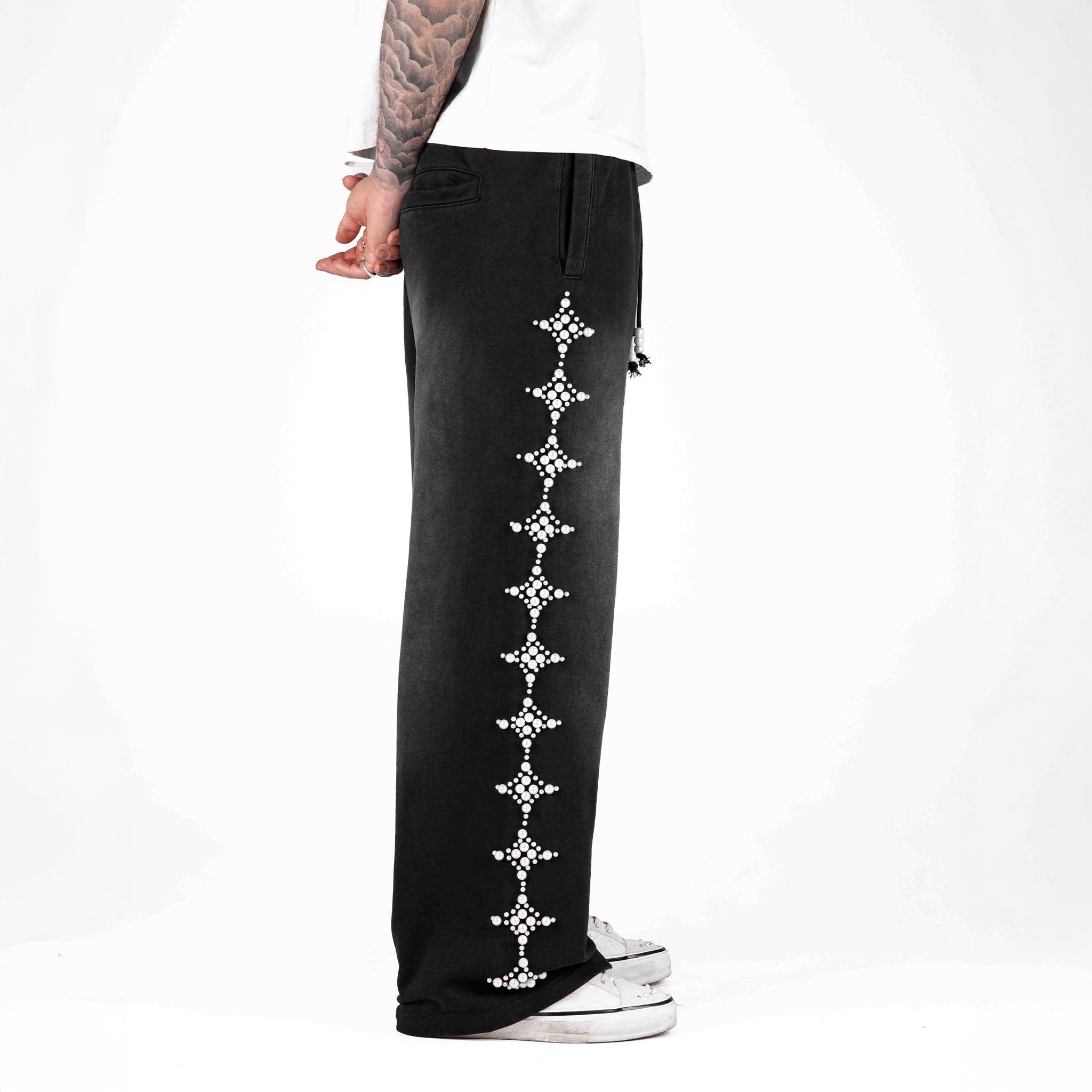 Commons Pearled Star Sweatpants Black Common Hype