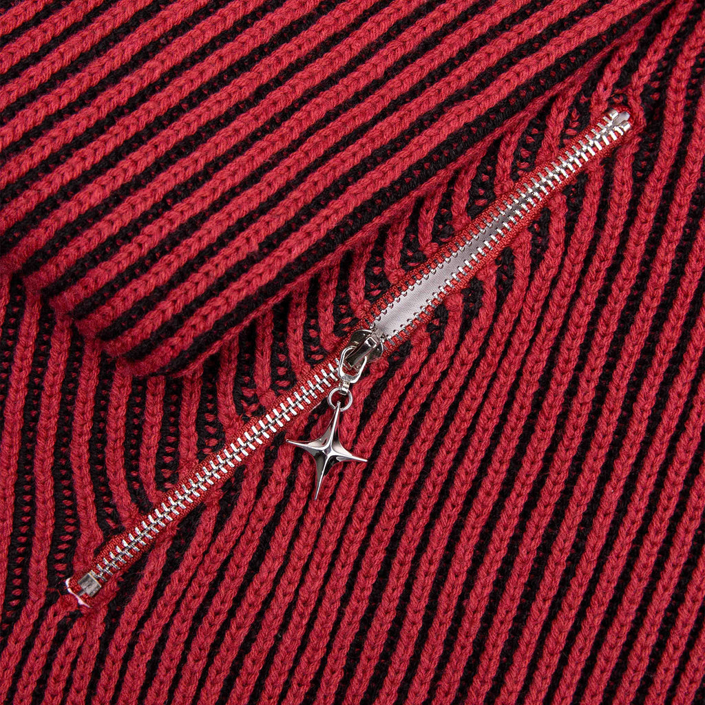 Commons Star Zip-Up Knit Plum Common Hype