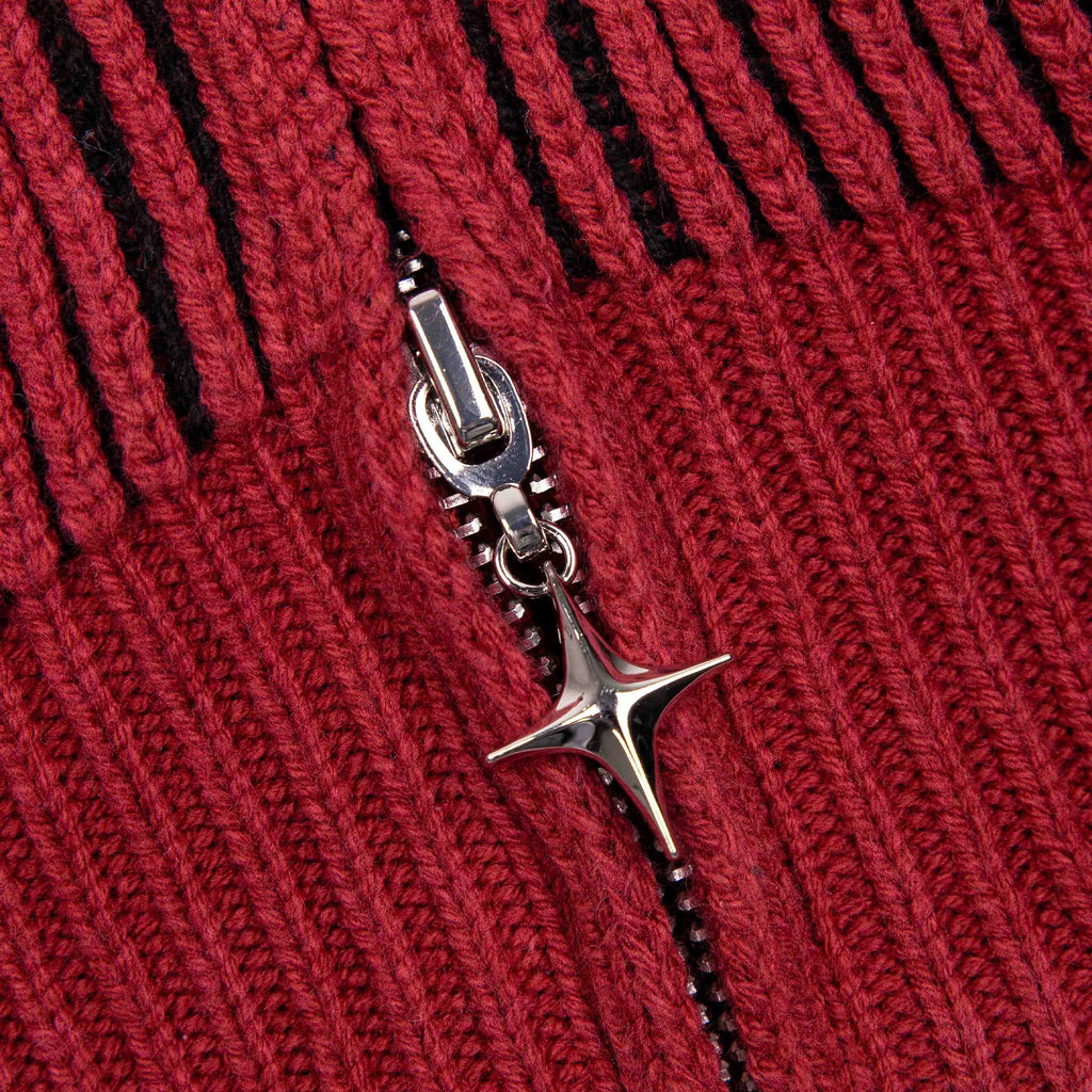 Commons Star Zip-Up Knit Plum Common Hype