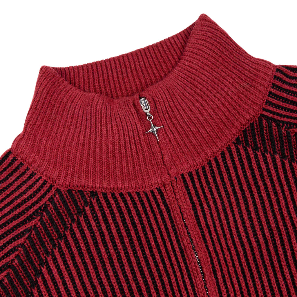 Commons Star Zip-Up Knit Plum Common Hype