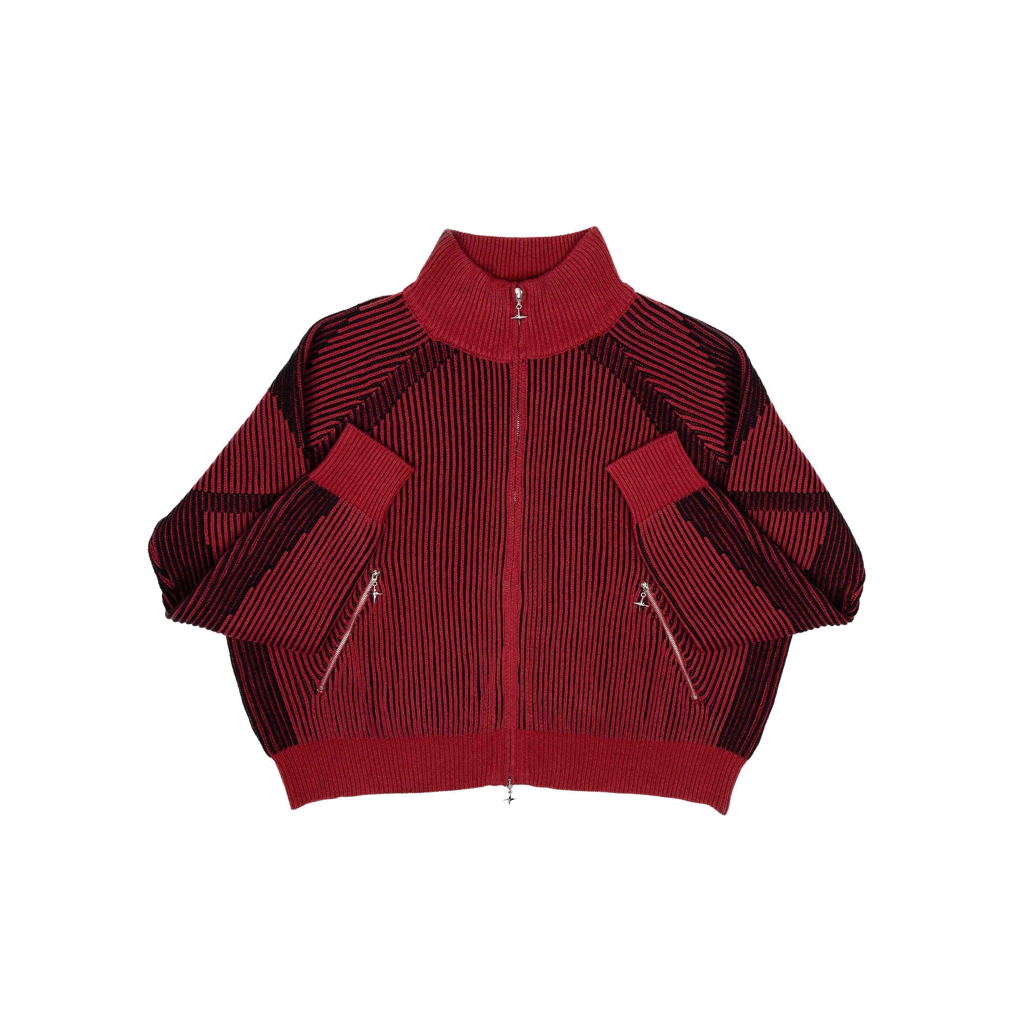 Commons Star Zip-Up Knit Plum Common Hype