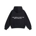 Compliments The World Better With You in It Black Hoodie Common Hype
