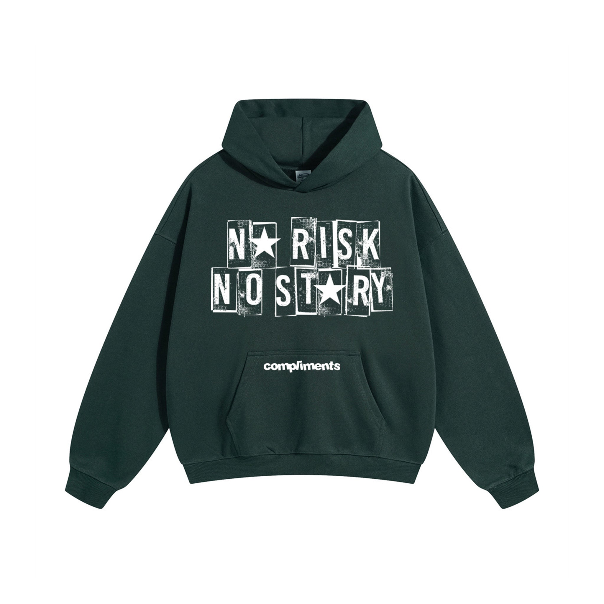 Compliments No Risk, No Story Dark Green Hoodie Common Hype