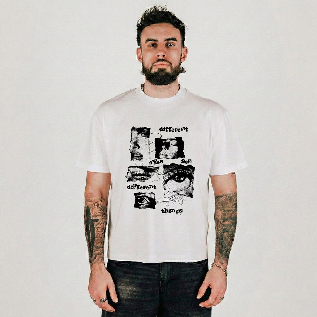 Compliments Different Eyes White Vintage Shirt Common Hype
