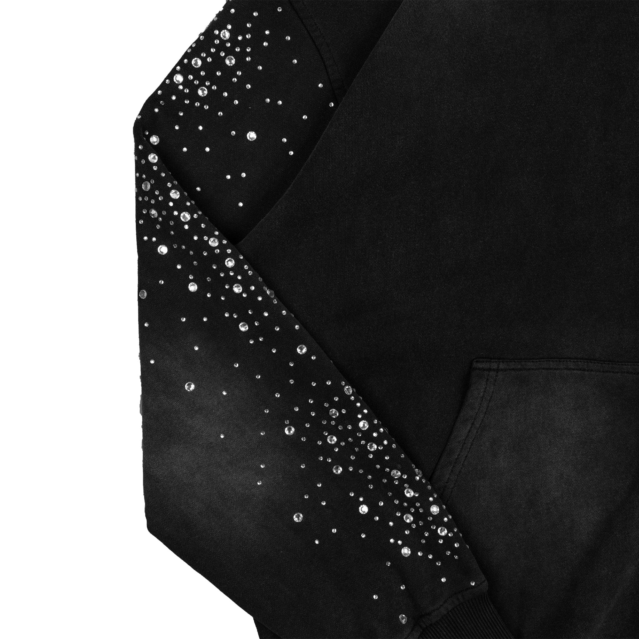 Common Hype Diamanté Hoodie Washed Black Common Hype