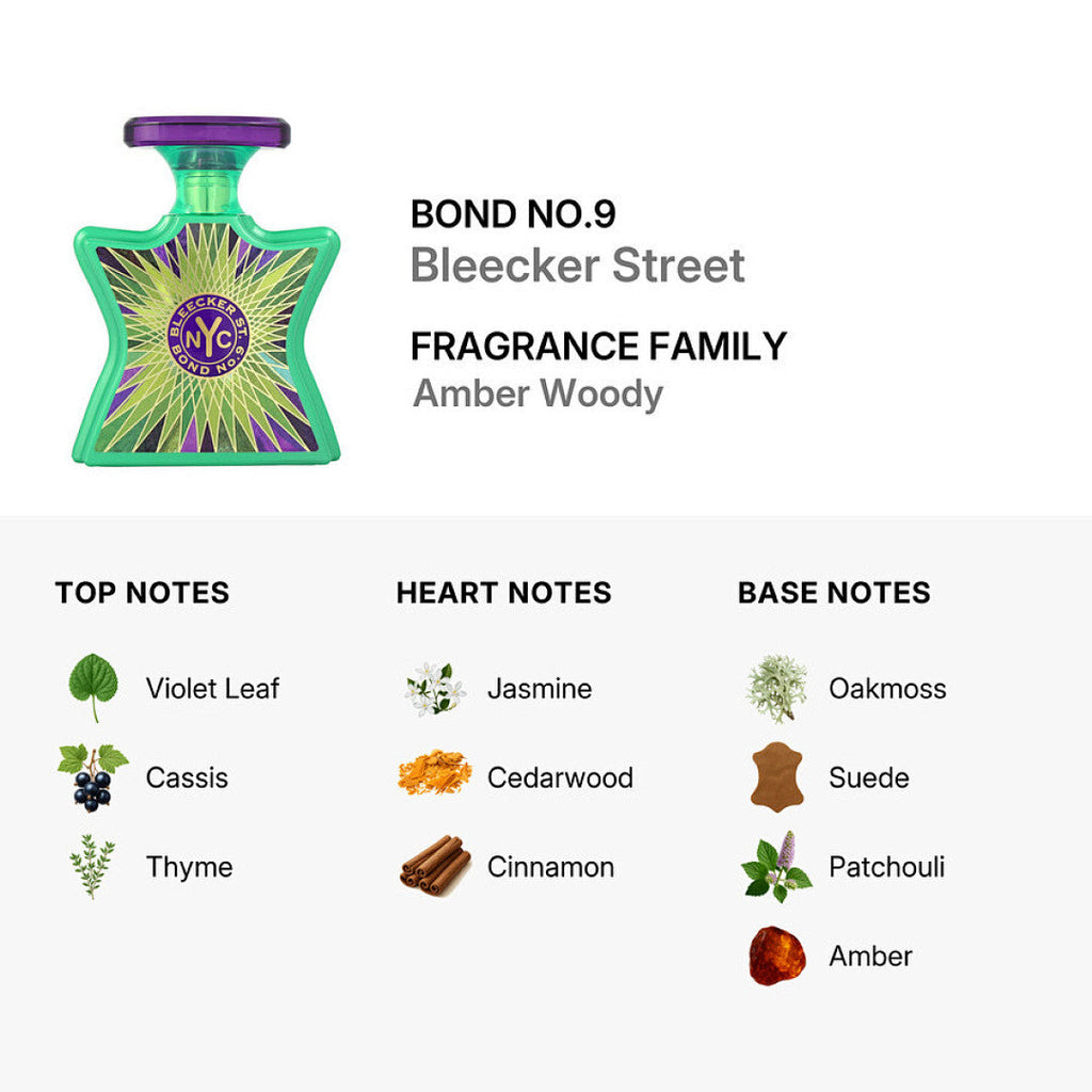 Bond No. 9 Bleecker St Eau de Parfum 100ml (3.4oz) | Luxury NYC Unisex Fragrance, Long Lasting Woody Fandi Perfume