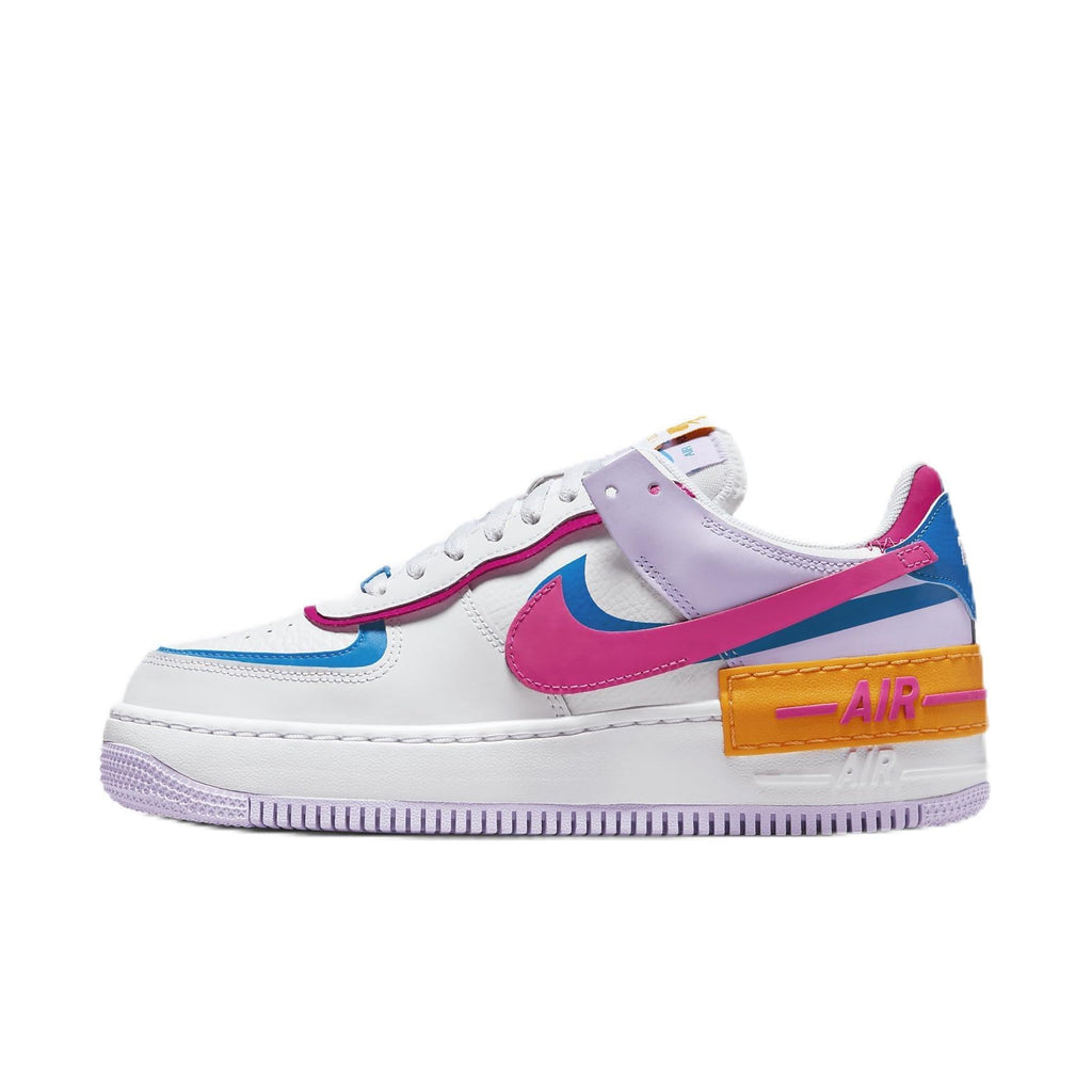Nike Air Force 1 Shadow Womens Shoes (HF5064-100 White/Photo Blue/Lilac Bloom/Alchemy Pink) Size 10 EasyOptionXY