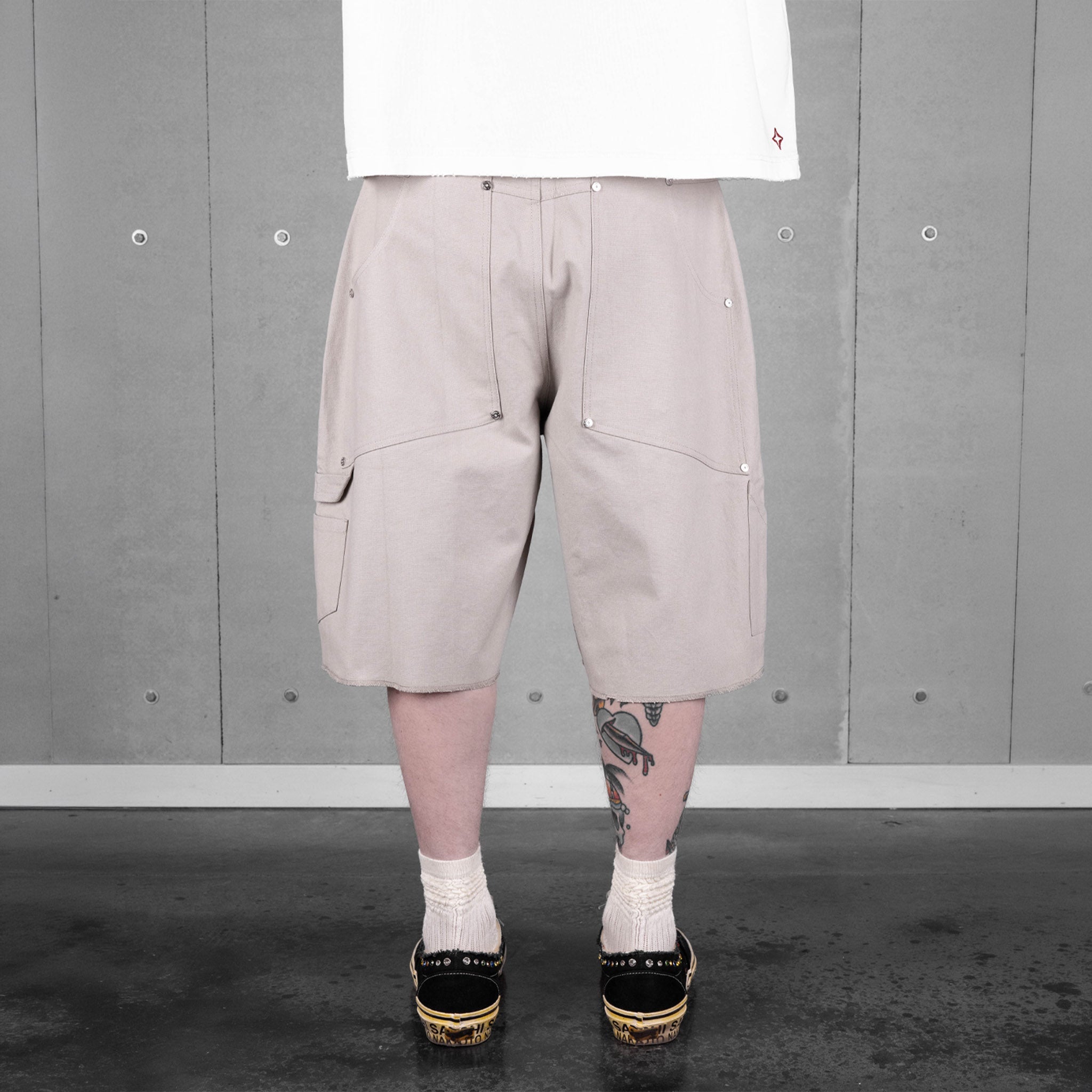 Commons Double Knee Canvas Short Grey Common Hype