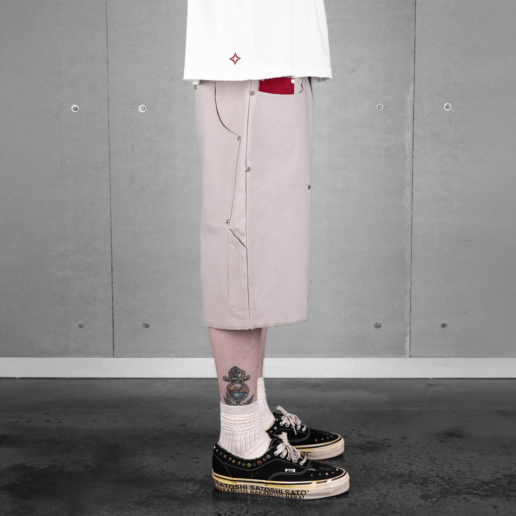 Commons Double Knee Canvas Short Grey Common Hype