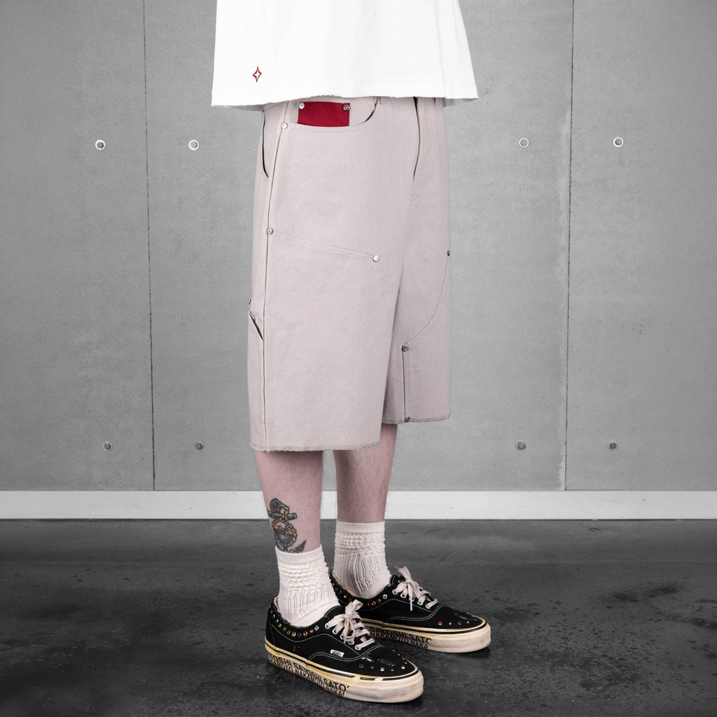 Commons Double Knee Canvas Short Grey Common Hype