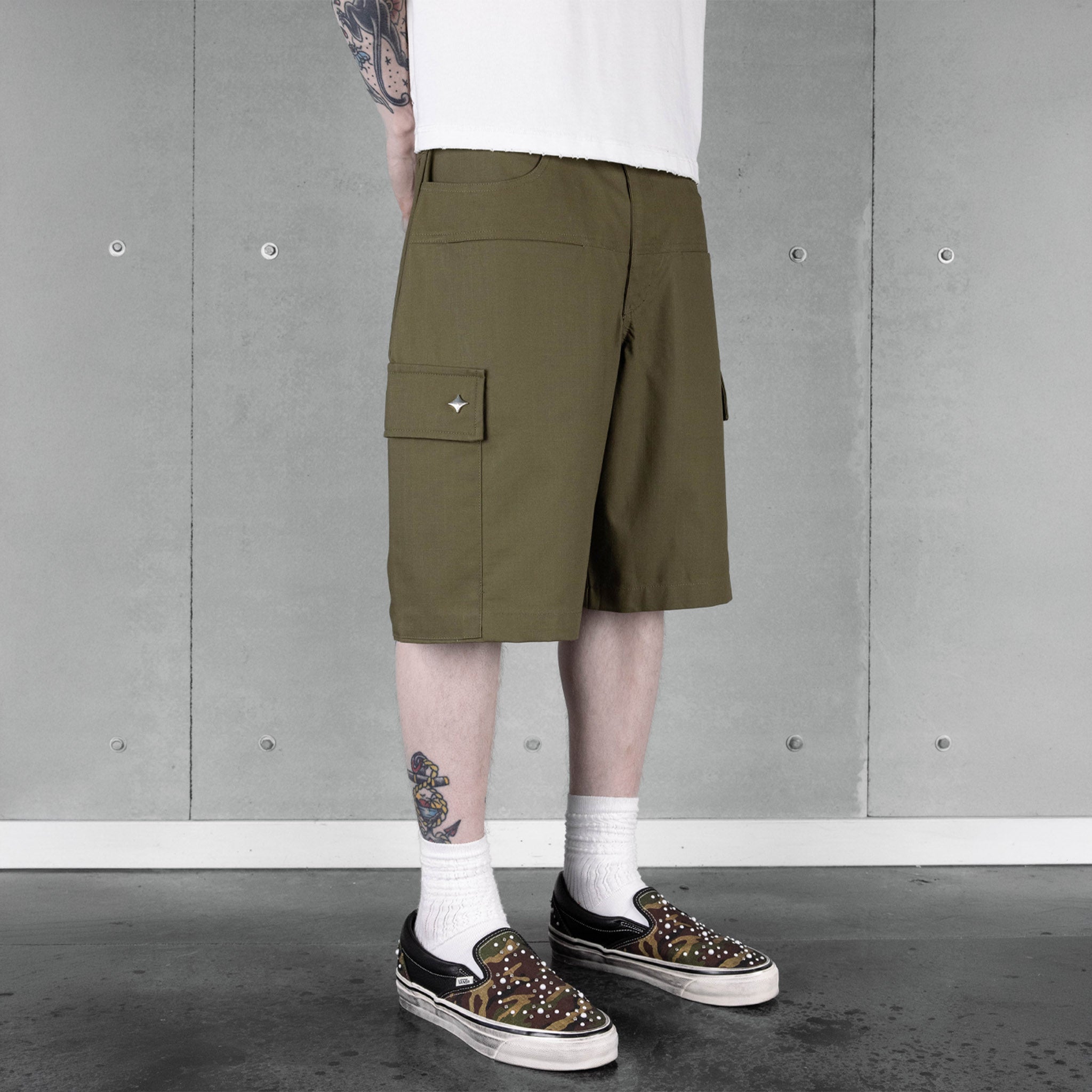 Commons Ripstop Cargo Short Green Common Hype
