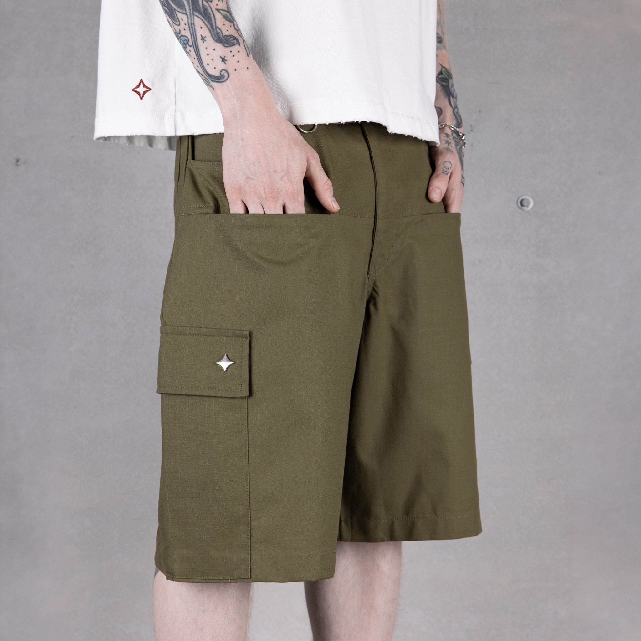 Commons Ripstop Cargo Short Green Common Hype