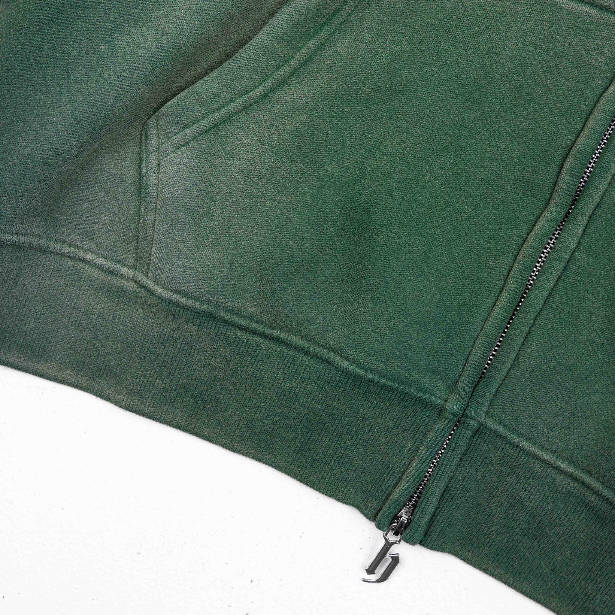 Common Hype Cropped Fleece Zip Up Hoodie Forrest Green Common Hype